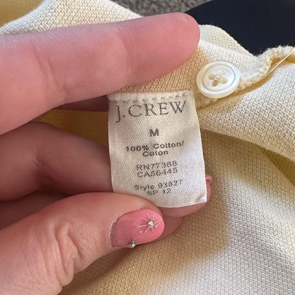 J. Crew Men's Pale Yellow Polo Shirt